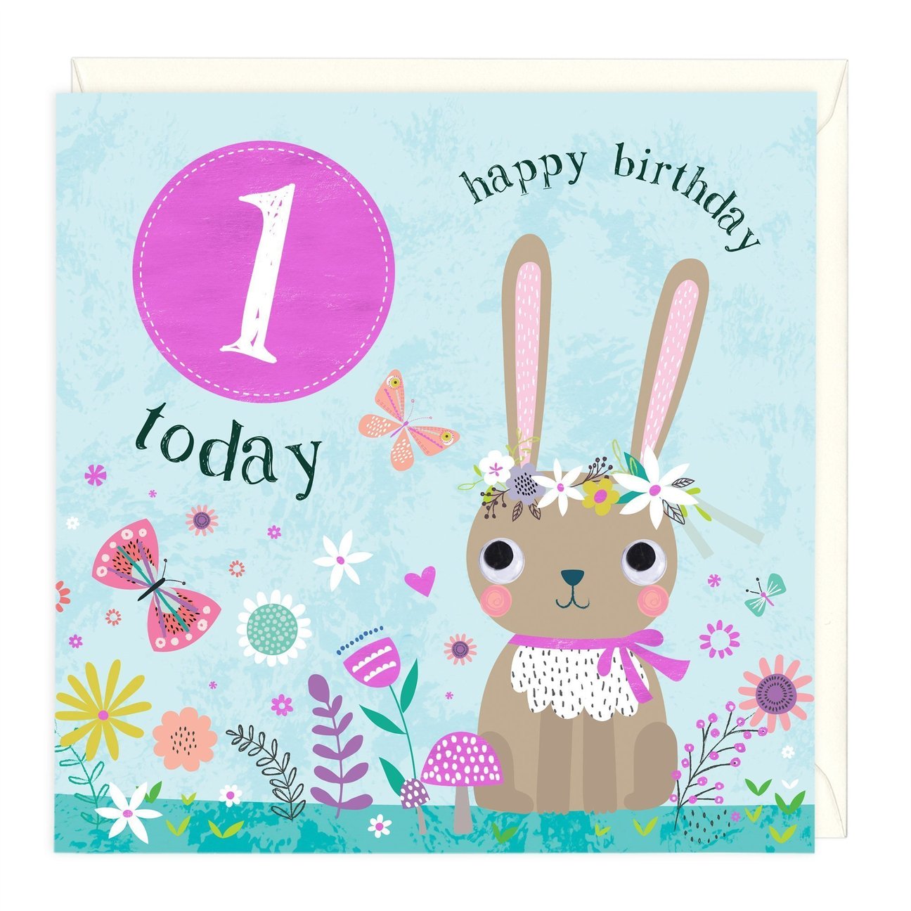 1 today girls bunny - card