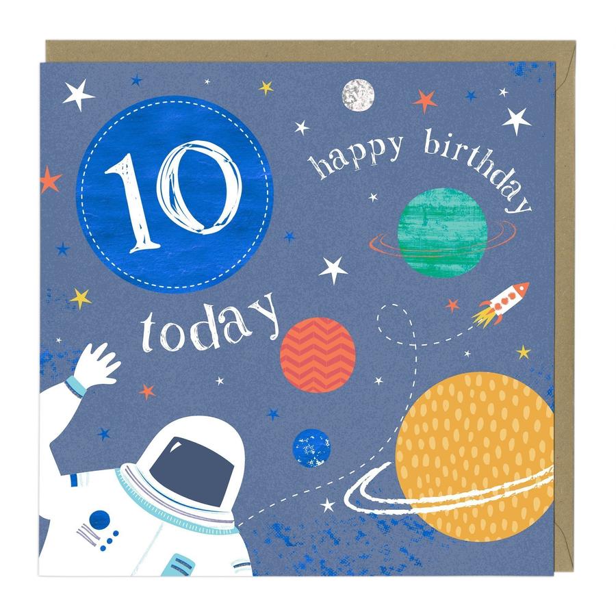 10 today boys astronaut - card