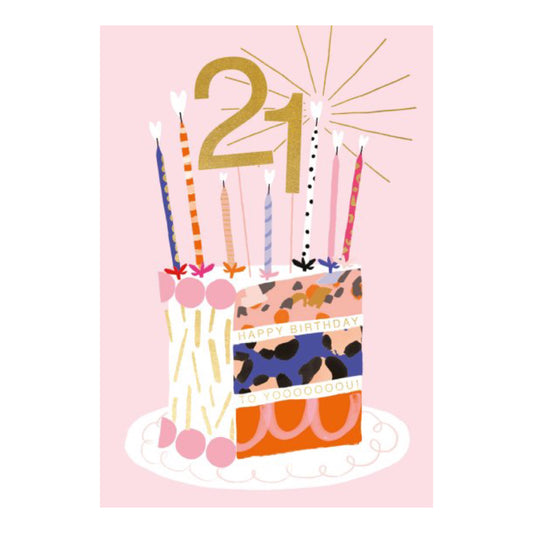 21st pretty cake - card