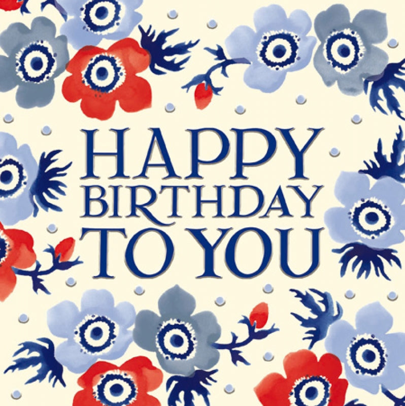 Happy Birthday to you - blue floral - Emma Bridgewater card