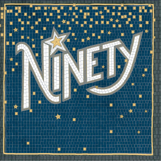 Ninety, navy & gold card