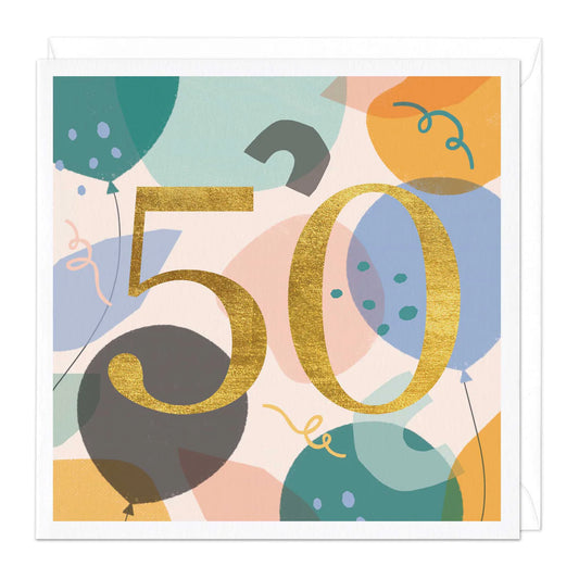 50th birthday modern design - card