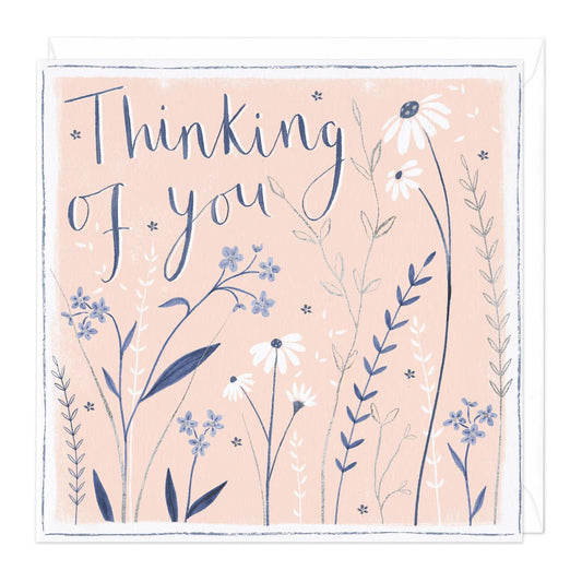 Thinking of you, pale pink - card