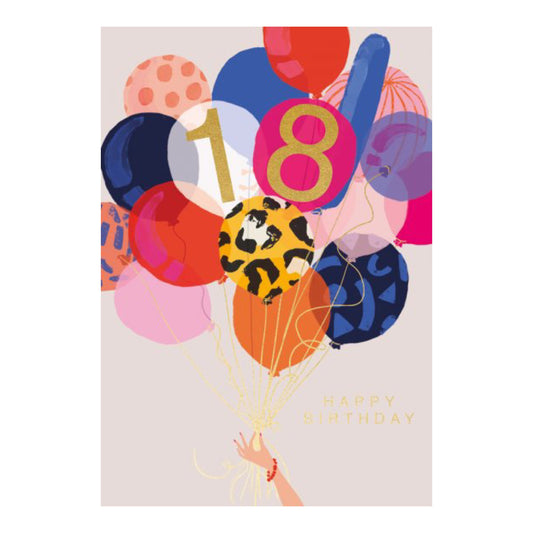 18th pretty balloons - card