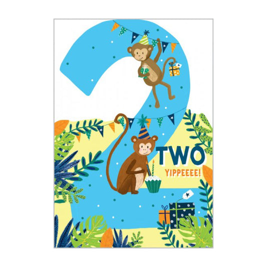 2 today monkeys cut out - card