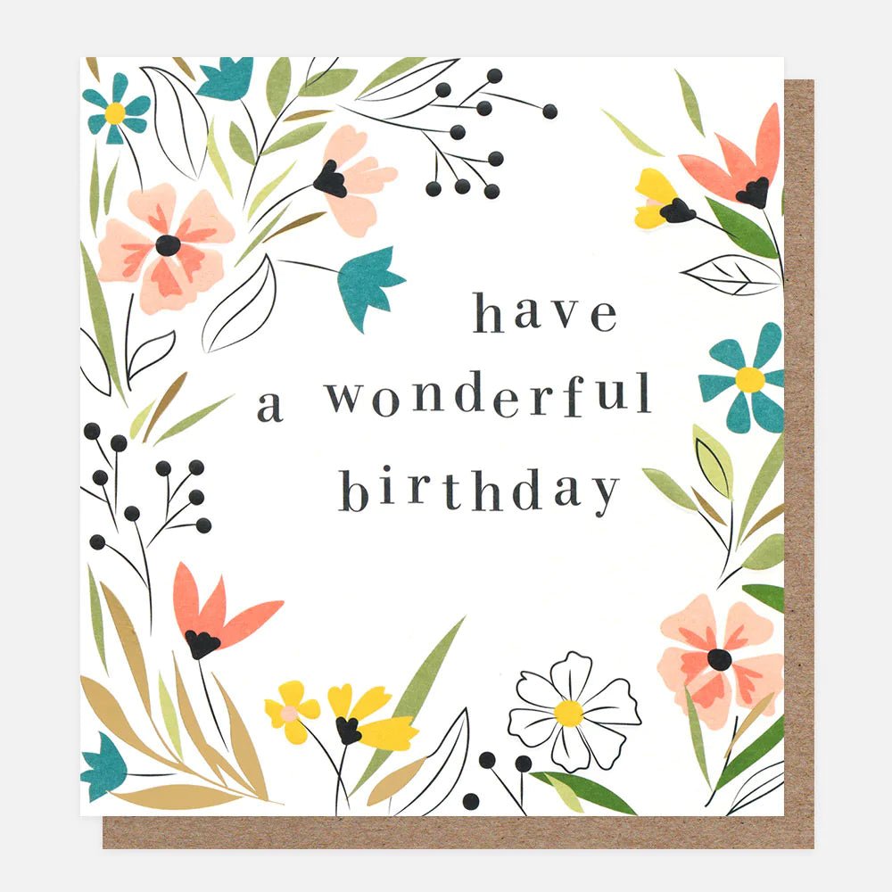 Wonderful birthday flowers - card