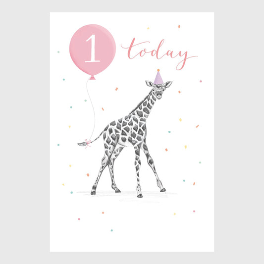 1 today pink giraffe - card