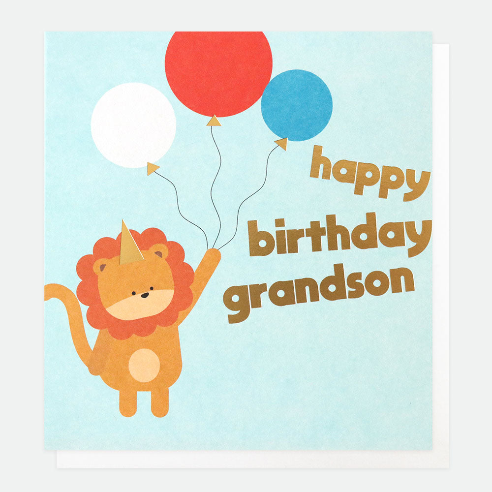 Happy birthday Grandson lion - card