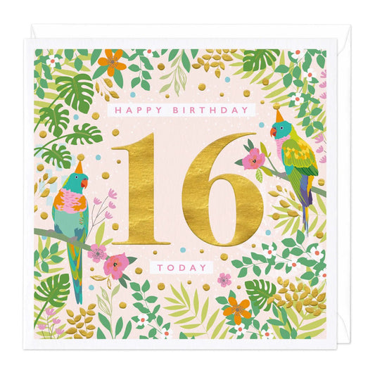 16 today gold floral - card