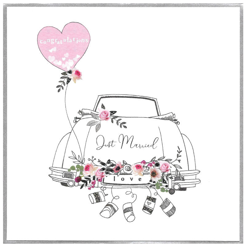 Just married car - large card