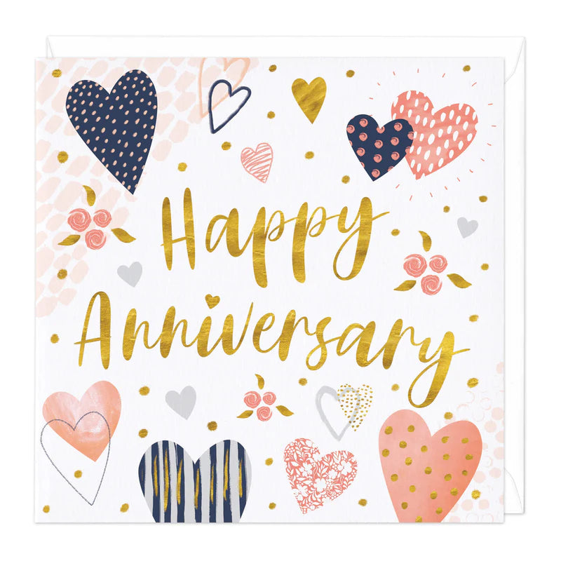 Happy anniversary hearts - card